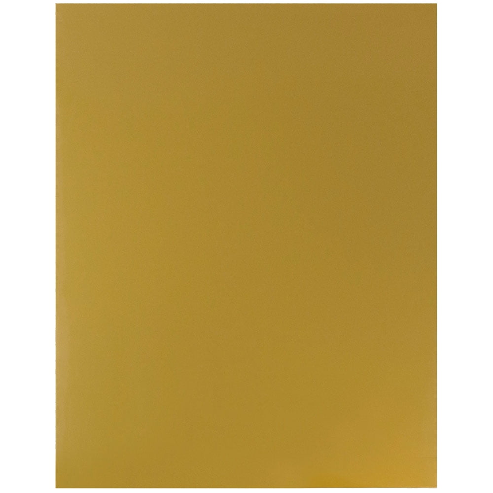 JAM Paper Laminated Two Pocket Glossy Folders, Gold, Bulk 50/Box