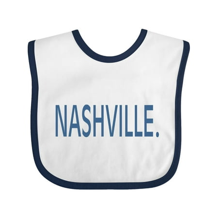 

Inktastic Nashville in Light Blue Text Gift Baby Boy or Baby Girl Bib