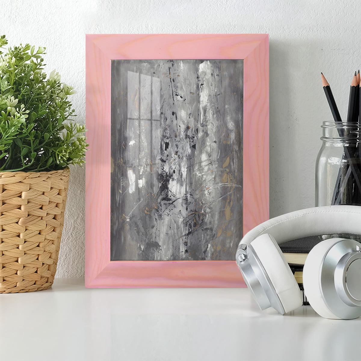 Ancient Marks I - Framed Print w/glass - Sunset Pink