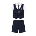 thumbnail image 5 of Boys' 4-Piece Shirt, Vest, Tie & Shorts Dressy Suit, for daily schooling, graduation, stage shows and formal kid party occasions, 4-13 Years, 5 of 9