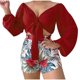 thumbnail image 1 of Conjunto de dos piezas de camiseta con cuello en V y cordones informales de verano sexy a la moda para mujer Pompotops  qwe24397, 1 of 9
