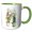 Green/White, variant on 3drose, Ellen Clapsaddle – Children in Jonquil Flowerpot, 11oz Two-tone Red Mug