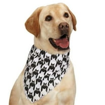 Aria North DT6486 95 Houndstooth Bat Bandana Wht-Blk