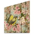 thumbnail image 2 of Designart 'Birds On Pink Cherry Sakura and Apple Flowers II' Traditional Print on Natural Pine Wood, 2 of 5
