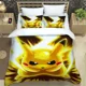thumbnail image 3 of Funda de edredón con estampado de Pokémon de anime japonés y fundas de almohada, juego de cama con impresión digital 3D de microfibra, tamaño doble, tamaño Queen y King, 3 of 5