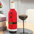 thumbnail image 6 of Wadada Christmas Wine Bottle Covers,Ugly Sweater Wine Bottle Sweater Cover with Hat Knitted Dress Snowman Elk Santa Holiday Wine Bottle Sweaters Cover for Christmas Party Decorations, 6 of 9