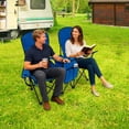 thumbnail image 6 of DENEST Folding Camping Chair with Canopy and Carry Bag, 2-Person Heavy Duty Hold up to 600lbs, with Cup Holders & Cooler Pouch, for Beach, Fishing, Backyard (Blue), 6 of 13