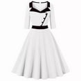 thumbnail image 1 of Birdeem Robes pour Femmes Robe d'Été Unie Mode Loisirs Manches Trois-Quarts Col Rabattu, 1 of 1