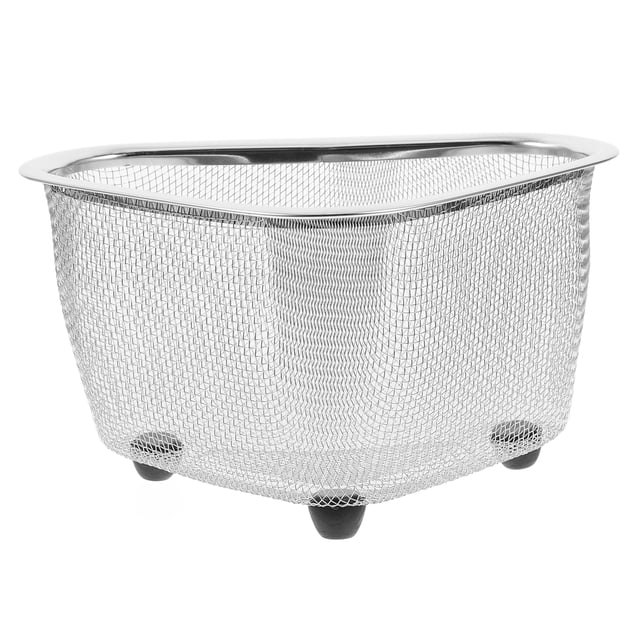 1 cesta de almacenamiento de esquina para fregadero, forma triangular, cesta de drenaje para fregadero de cocina