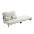 thumbnail image 4 of MOONMISS Chenille Upholstered 3-in-1 Convertible Sleeper Foldable Sofa Bed Recliner Chair with 3 Pillows-Beige, 4 of 6