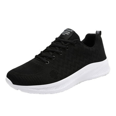 

kpoplk Men s Running Shoes Men s Casual Walking Shoes Lightweight Lace up Travel Sneakers Black 10.5