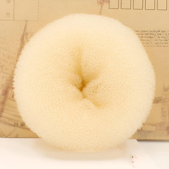 VANIDO Hair Bun Maker, Chignon Donut Hair Shaper, Ring Style Bun, 4 Head Styling Style Ring Hair Buns Hair Sizes Tool Ring Dispenser Hair Care, Beige, 0.7oz