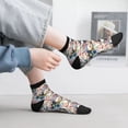 thumbnail image 2 of Fuzoiu Rose Flowers Print Adult Socks, Crew Moisture-wicking Socks, Unisex Cushion Crew Socks,Casual Sports Ankle Socks, 2 of 7
