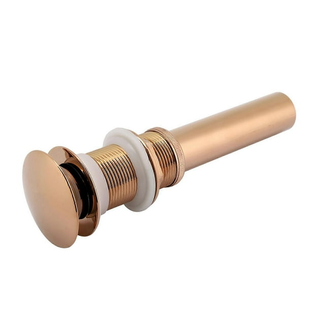 G1 1/4" Brass Bathroom Sink Pop-Up Drain Without Overflow (Rose Gold)