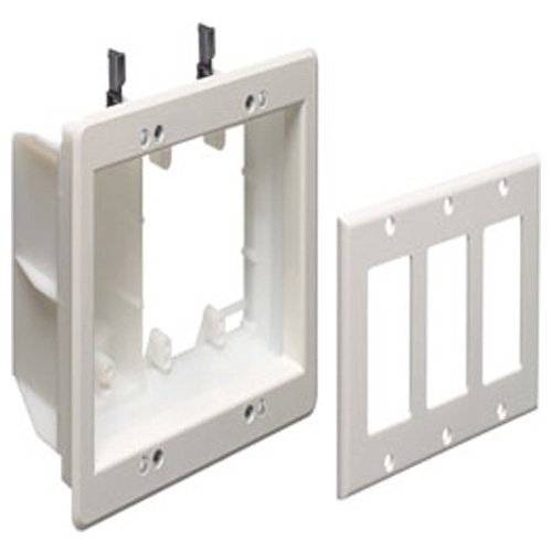 Arlington Recessed Tv Box For Power Low Voltage 3 Gang White Tvbu507 Walmart Com