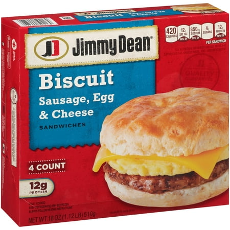Jimmy Dean® Sausage, Egg & Cheese Biscuit Sandwiches 18 oz. Box ...