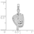 thumbnail image 3 of Sterling Silver Polished 3D Baseball, Bat And Glove Pendant - Jbsp, 3 of 5