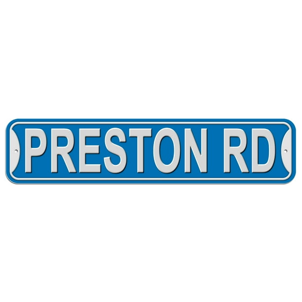 Preston Road Blue Plastic Wall Sign