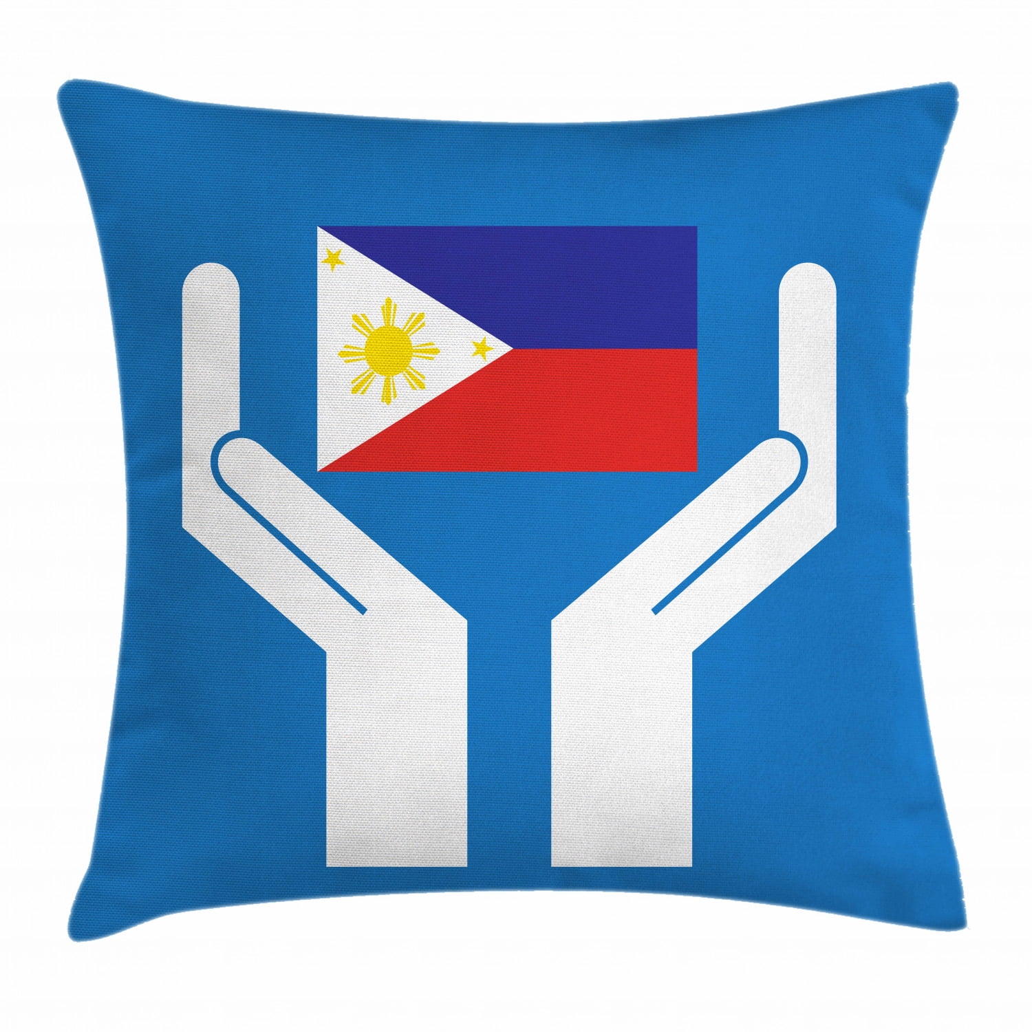 Filipino Throw Pillow Cushion Cover, Two Hands Holding Showing