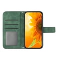 thumbnail image 3 of For Samsung Galaxy S24 5G 6.2" Sunflower  Embossed Strong Magnetic Attachment/Closure, Card Slots/Pocket, PU Leather Flip Wallet Case With Hanging Rope,Green,For Galaxy S24 5G, 3 of 8