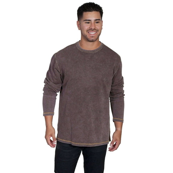 Scully Western Shirt Mens Long Sleeve Solid Ribbed Pullover TR-058