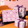 thumbnail image 3 of Gift Wrapping Paper, Halloween Paper, Pink Pumpkin Decor, Cute Wrapping Paper, 28X20 Inch Pink Ghost and Design, Halloween Party Gift Packaging for Favors and Gifts, 3 of 6