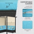 thumbnail image 4 of Turquoise Rattan Patio Sofa Set with Pergola Canopy - Outdoor Furniture for Deck, Pool, Garden - Comfortable 90.6” Conversation Set, 4 of 7