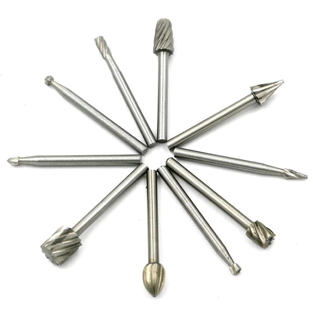 Juego De Fresas Giratorias De 10 Uds., Vástago De Molienda Para Carpintería De Acero De Carburo, Brocas Para Pulir Madera, Juego De Limas De Rotación Para Carpintería Para Carpintero Industrial Speravity TO002954-00