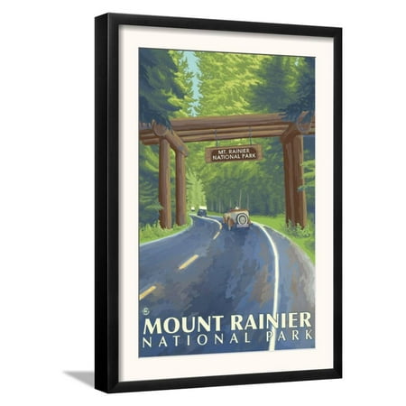 Mount Rainier, Nisqually Entrance Framed Art Print Wall Art  By Lantern Press -