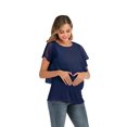 thumbnail image 6 of zttd womens maternity irregular soild hem tee shirt casual short sleeve crew neck basic nursed t shirt top breastfeeding blouse, 6 of 6