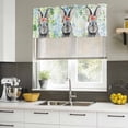 thumbnail image 5 of Easter Bunny Valances for Windows, Decorative Rod Pocket Window Valance Curtains, Spring Flowers Green Leaves Pastoral Plants Short Curtain Drapes for Kitchen/Living Room, 2 Panels, 60" W x 18" L, 5 of 8
