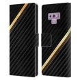 thumbnail image 1 of Head Case Designs Officially Licensed Alyn Spiller Carbon Fiber Gold Leather Book Wallet Case Cover Compatible with Samsung Galaxy Note9 / Note 9, 1 of 6