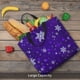 thumbnail image 5 of Easygdp Dark Purple Snowflakes Bolsa Tote para Mujer, Bolso de Hombro para Trabajo, Playa, Viajes, Compras y Supermercado, 5 of 7