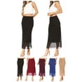 thumbnail image 6 of Women's High Rise Chiffon Overlay Maxi Draped Skirt with Waist Tie Accent., 6 of 6
