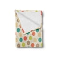 thumbnail image 2 of Retro Soft Flannel Fleece Blanket, Colorful Pattern with Striped Circles on Grungy Background Funky Abstract and Spotty, Cozy Plush for Indoor and Outdoor Use, 50" x 60", Multicolor, by Ambesonne, 2 of 5