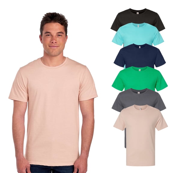 Fruit of the Loom - Short Sleeve T Shirt for Men – XS Size, Unisex-adults Tee, Iconic Tee with Crew Neck |100% Cotton 4.6 oz, Bulk Pack 6, Assorted Colors