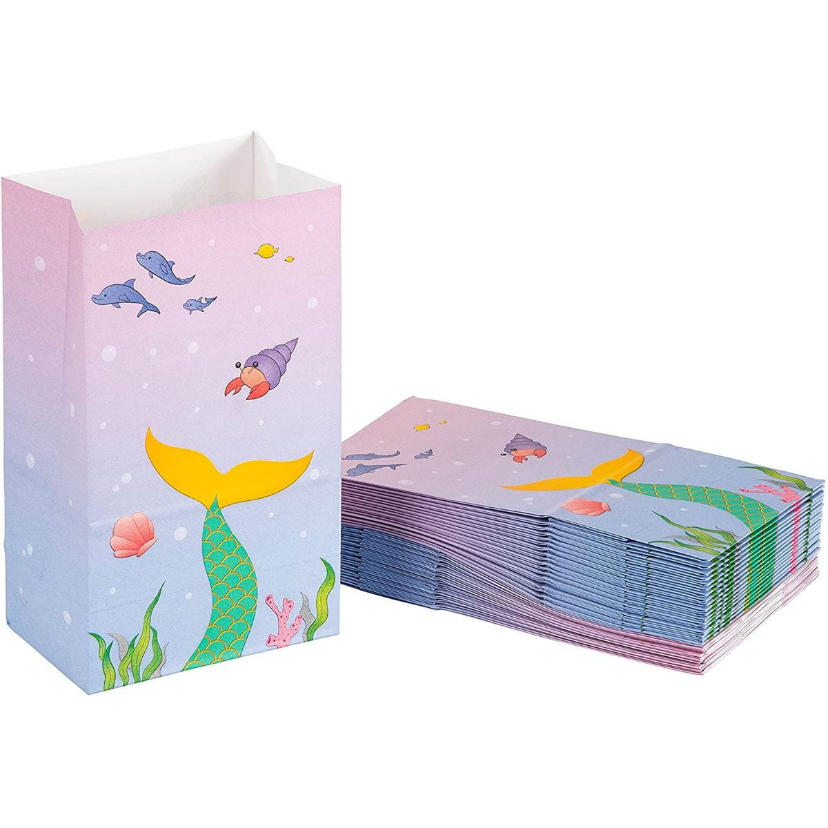 Mermaid Birthday Bday Gift Bags Kids Gift Wrapping Childrens Party Presents C 