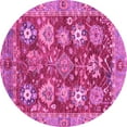 thumbnail image 1 of Ahgly Company Indoor Round Abstract Pink Modern Area Rugs, 8' Round, 1 of 4