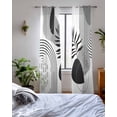 thumbnail image 3 of Grey Boho Geometric Sheer Curtains 84 Inch Length 2 Panels Set for Living Room/Bedroom, Vintage Ethnic Abstract Lines Leaves Kitchen Curtains Grommet Semi-Sheer Curtains Window Treatments 52"x84"x2, 3 of 7