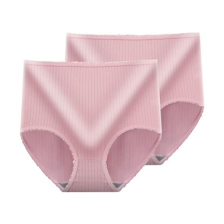 Ohufall Women s High Waist Panties Solid Color Stretchy Breathable Butt Lifting Underwear Soft Comfortable Tummy Control Shaping Panty  2-Pack