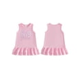 thumbnail image 2 of BemeyourBBs Toddler Baby Girl Big Sister Dress Outfit Infant Baby Girl Pink Summer Tank Dress Big Sister Letter Embroidery Sleeveless Ruffled A Line Dress, 2 of 9