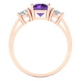 thumbnail image 4 of Three-Stone Engagement Ring for Women - 1.5ct Natural Amethyst in 14K Rose Gold Promise Ring, 4 of 6