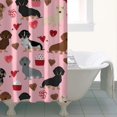 thumbnail image 4 of Pink Cute Dachshund Dog and Love Heart Shower Curtain 36"x72" ,Bathroom Decorative Shower Curtains Set with 12 Hooks,Modern Waterproof Washable Shower Curtain, 4 of 6