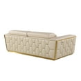 thumbnail image 2 of HomeRoots 551592 40 x 89 x 43 in. Beige & Gold Leather Sofa, 2 of 11