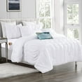 thumbnail image 2 of Mocassi Ella 12-Piece Pleated White Comforter Sets, Queen, 2 of 7