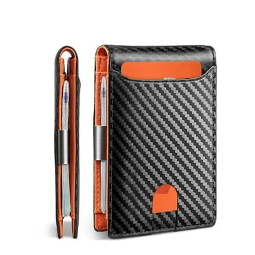 YTCYKJ Wallet for Men Slim, Leather Minimalist Mens Wallet RFID Blocking Credit Card Holder with Money Clip, Best Gift