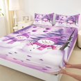 thumbnail image 3 of Manfei Kawaii Snowmen Bed Sheets,Merry Christmas King Sheets,Purple White Sheet Set For Kids,Super Cozy Room Decor,4pcs, 3 of 7