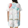 thumbnail image 3 of Naloa Cute Elephant Women's Short-Sleeved Pajama Set, Loungewear, Summer pajamas, Breathable Cozy - X-Large, 3 of 9