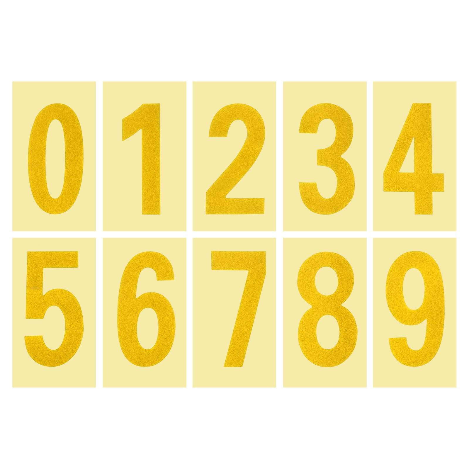 Uxcell 2.17 Inch Reflective Mailbox Numbers Sticker 0 - 9 Adhesive Address Number Golden 4 Set