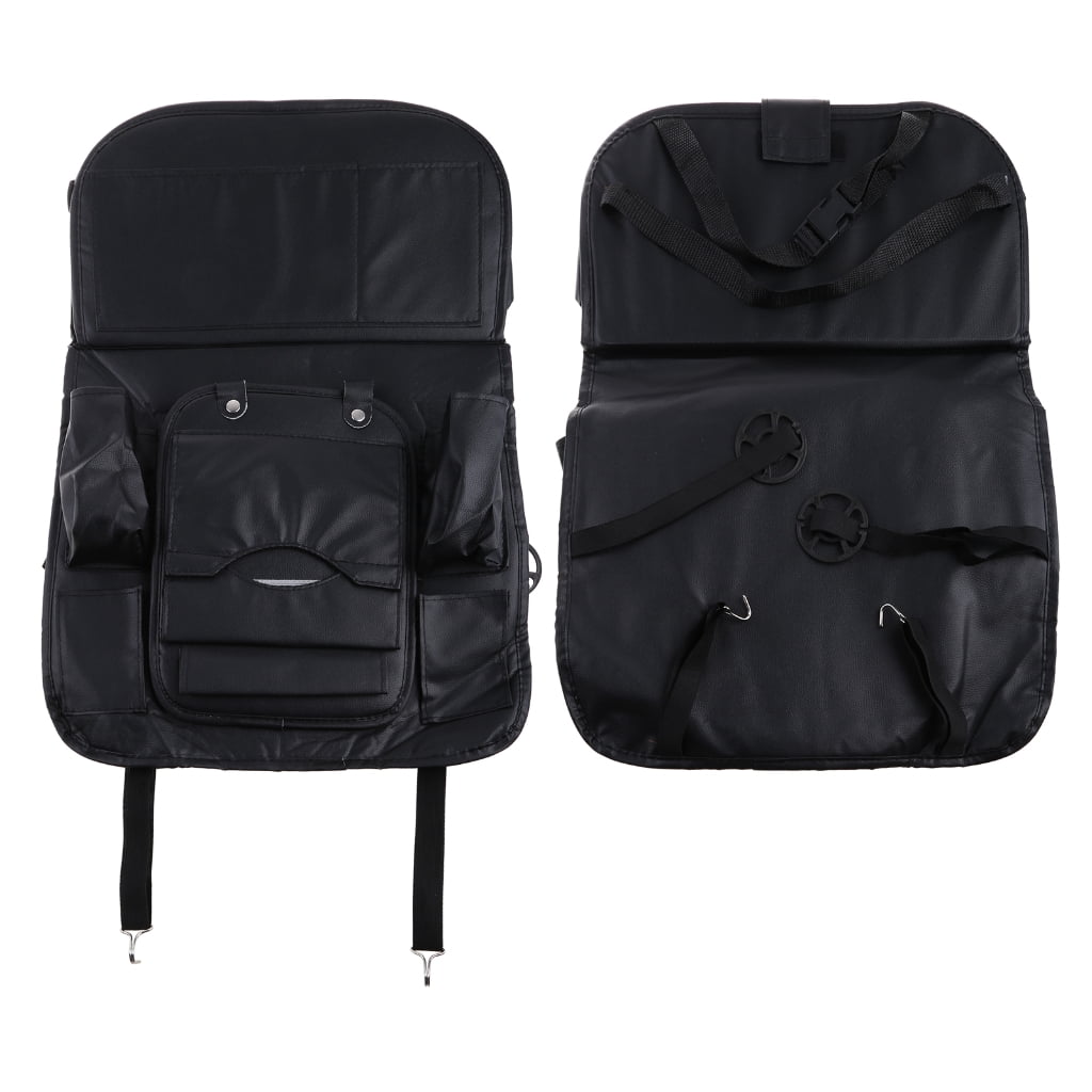 SUV Car Backseat Organizer Trash Can Protector Kick Mat Tray Foldable Dining Table with Tablet Holder Travel Accessories